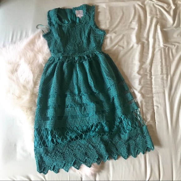 Modcloth Dresses & Skirts - Teal Eyelet Lace Dress